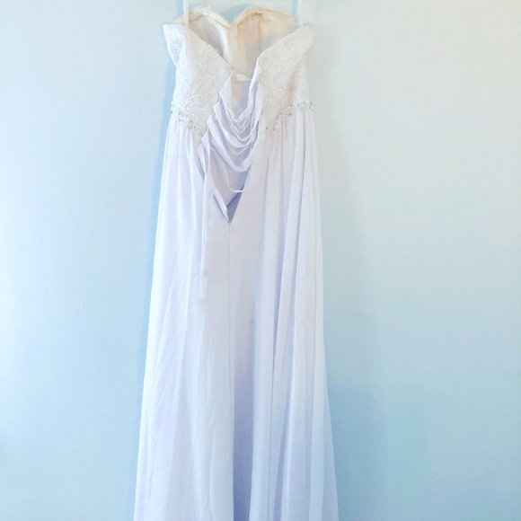 Size 0-2 White Strapless Prom Dress - Picture 2 of 5
